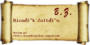 Bicsák Zoltán névjegykártya