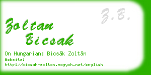 zoltan bicsak business card